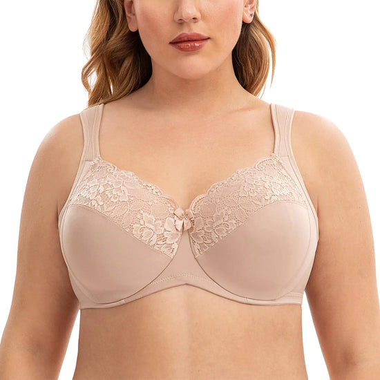 ELANGLOW Womens Full Coverage Plus Size Lace Seamless
