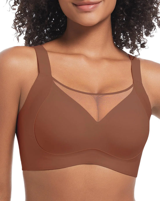 ELAN GLOW Mesh Neck Seamless Bras
